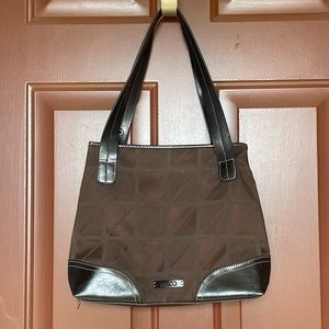 Nine & CO by Nine West Medium Brown Shoulder Bag W/ Black Faux Leather Trim